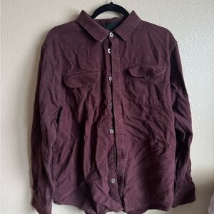 Prana Dark Red Casual Button Down Shirt